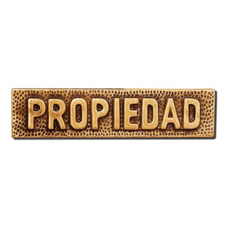 Placa propiedad bronce