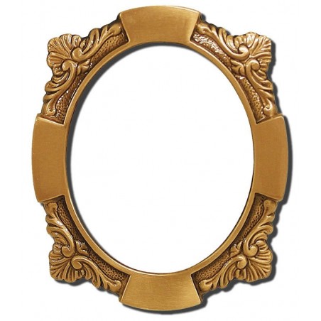 Portafoto bronce oval flor