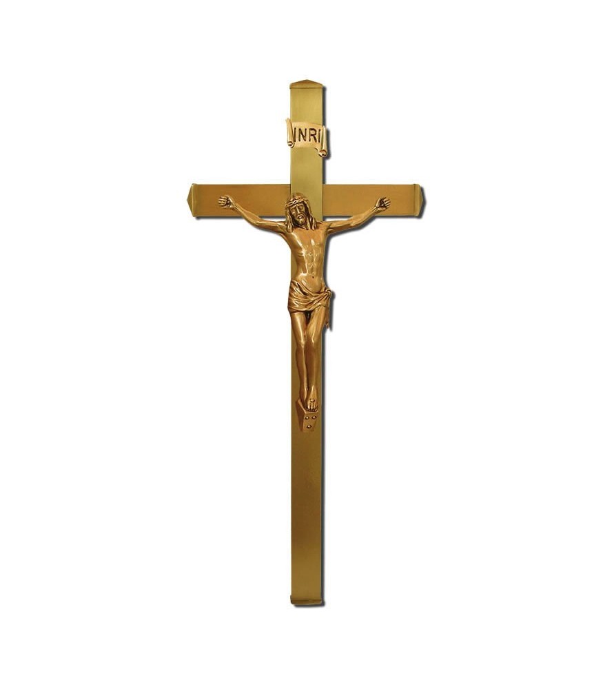 cruz bronce con cristo
