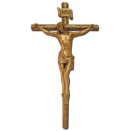 Cruz de tronco con cristo bronce