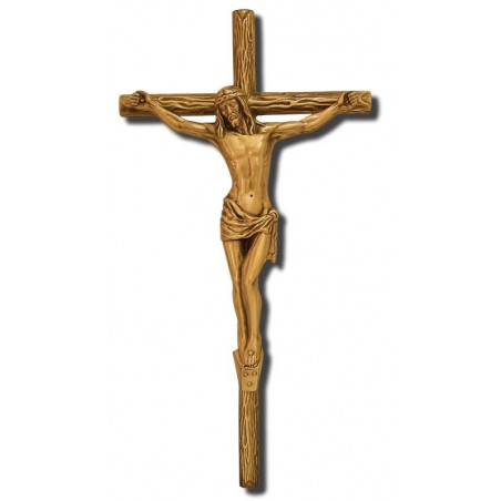 Cruz de tronco con cristo bronce