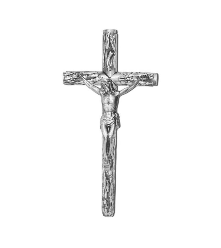 Cruz rustica con cristo bronce