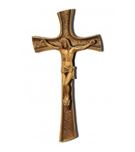 Cruz moderna con cristo bronce