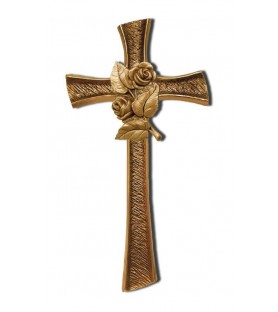 Cruz moderna con cristo bronce