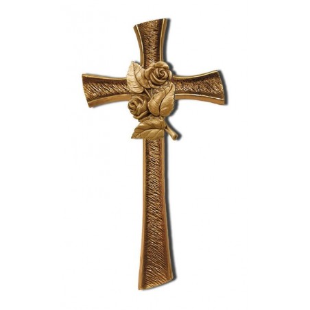 Cruz moderna con cristo bronce