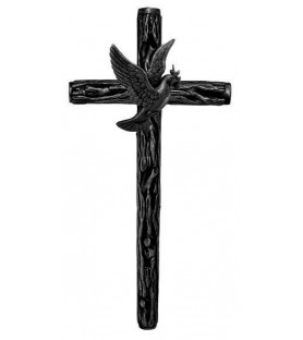 Cruz rustica con paloma bronce