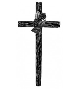 Cruz rustica con rosa bronce
