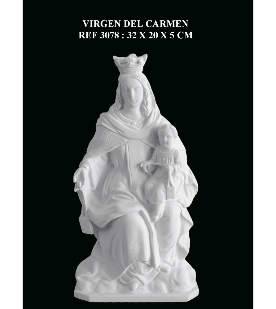 Virgen del Carmen sentada 32x20cm
