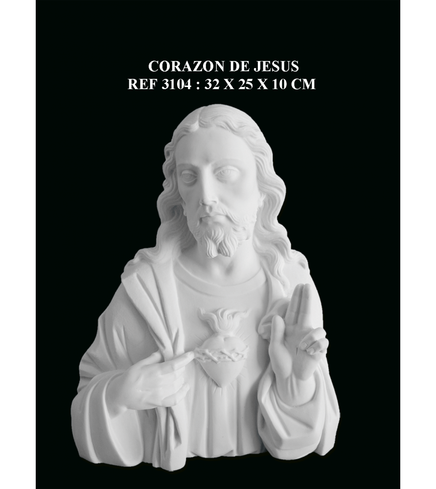 Busto Corazón de Jesús 32x25cm